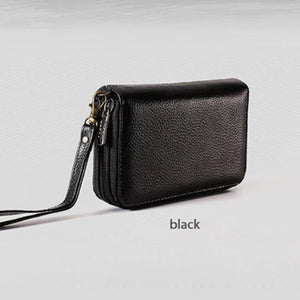 Vintage Cow Leather Key Holder for Men Brown Zipper Key Holder