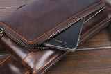 Vintage Cow Leather Men Waist Bag Casual Small Fanny Pack Male Belt Bag