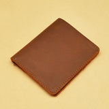 Vintage Cow Leather Men Wallets Short Wallet No Zipper Money Bag
