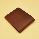 Vintage Cow Leather Men Wallets Short Wallet No Zipper Money Bag