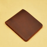 Vintage Cow Leather Men Wallets Short Wallet No Zipper Money Bag