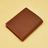 Vintage Cow Leather Men Wallets Short Wallet No Zipper Money Bag
