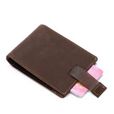 Vintage Crazy Horse Leather Wallet Men Mini Wallets Leather Men Purse Clutch Bag