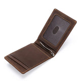 Vintage Crazy Horse Leather Wallet Men Mini Wallets Leather Men Purse Clutch Bag