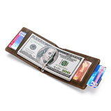 Vintage Crazy Horse Leather Wallet Men Mini Wallets Leather Men Purse Clutch Bag