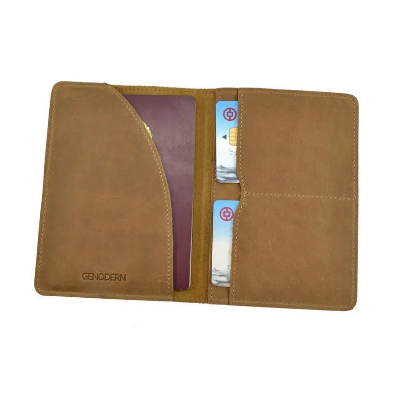 Vintage Crazy Horse Leather Passport Holders Travel Document Cover