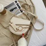 Vintage Crocodile Pattern Shoulder Saddle Bag