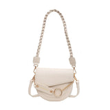 Vintage Crocodile Pattern Shoulder Saddle Bag
