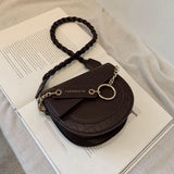 Vintage Crocodile Pattern Shoulder Saddle Bag