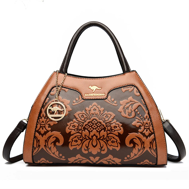 Vintage Crocodile Pattern Handbags Women Shoulder Bag Large Capacity Leather Tot