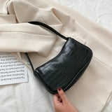 Vintage Crocodile Pattern Ladies Underarm Bag PU Leather Women Small