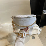 Crocodile Pattern PU Fanny Pack Women Chain Waist Bag Female
