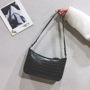 Vintage Crocodile Print Women Handbags Ladies Flap Small Shoulder Bags