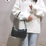 Vintage Crocodile Print Women Handbags Ladies Flap Small Shoulder Bags