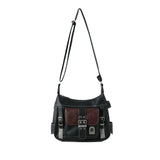 Vintage Crossbody Bag High PU Leather Shoulder Bag Tote Women's Hip Hop