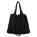 Vintage Knitted Crossbody Bag Large Capacity Solid Handbag