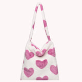 Vintage Crossbody Bag Love Print Leopard Plush Tote Messenger Bag