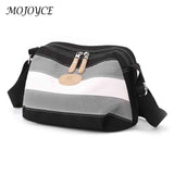 Vintage Crossbody Bags Striped Canvas Shoulder Bag Small Square Zipper