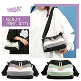 Vintage Crossbody Bags Striped Retro Shoulder Bag Small Square Zipper for Travel