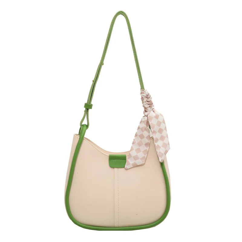 Vintage Crossbody Bags With Scarves PU Leather Shoulder Bag Women's Handbags