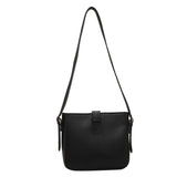 Vintage Brown Leather Crossbody Bucket Bag Zipper Pocket