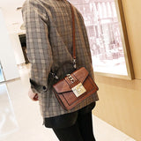 Vintage Small Leather Crossbody Shoulder Bag Women Retro Pu Handbag