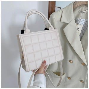 Vintage Crossbody Bag for Women PU Leather Plaid Purse Handbag Clutch