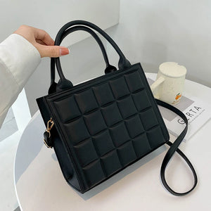 Vintage Crossbody Bag for Women PU Leather Plaid Purse Handbag Clutch