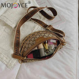 Vintage Crossbody Sling Bag Printed Letter Women Canvas Phone Pouch