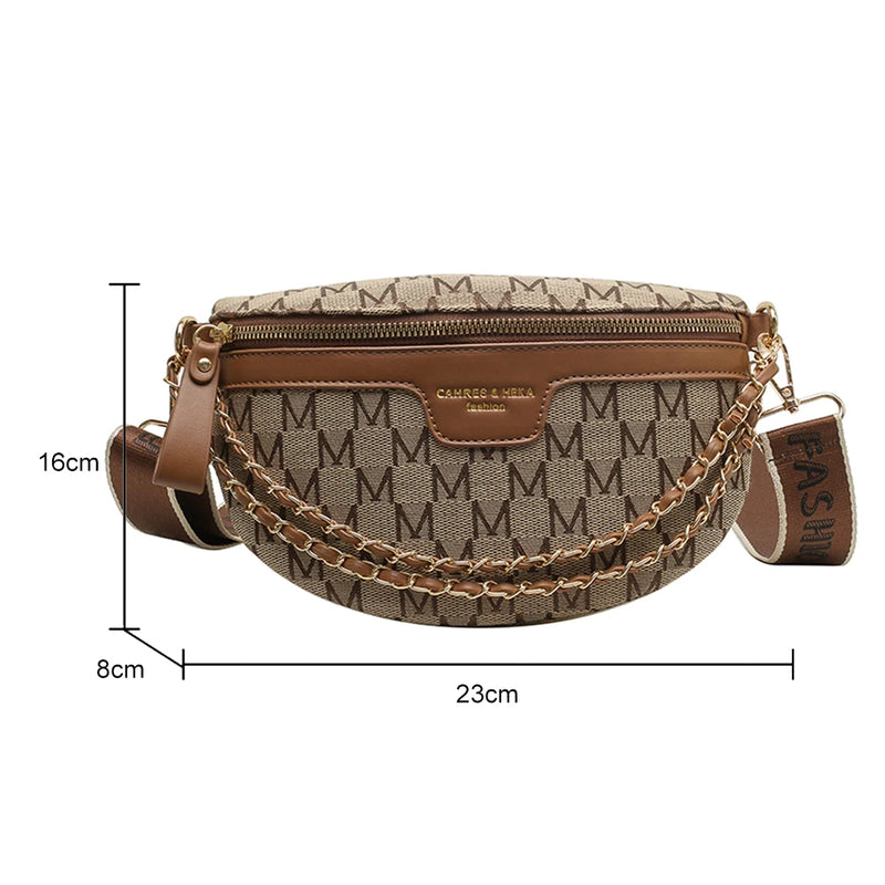 Vintage Crossbody Sling Bag for Women Chains Phone Pouch Wide Strap
