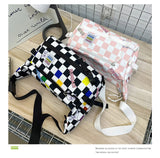Vintage Crossbody Bag Harajuku Handbag Contrasting Plaid Shoulder Bag