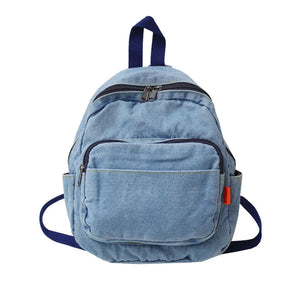 Vintage Denim Backpack Large Capacity Travel Daypack