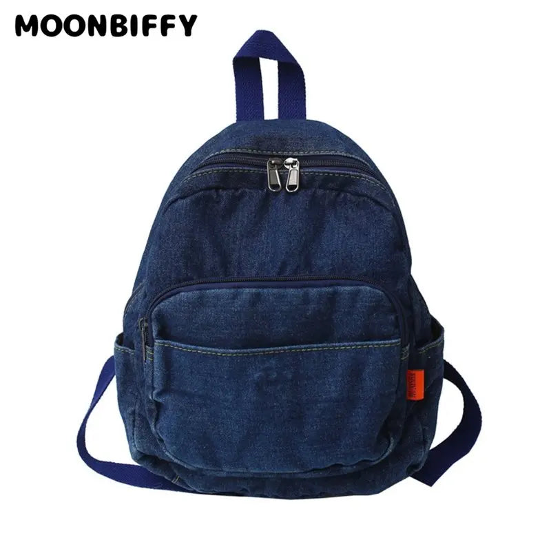 Vintage Denim Backpack Large Capacity Travel Daypack