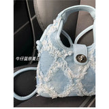 Vintage Denim Bag Bohemian Tassel Women Bag Crossbody Bag Retro Handbag