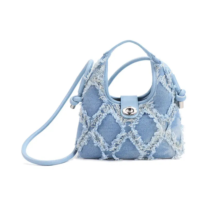 Vintage Denim Bag Bohemian Tassel Women Bag Crossbody Bag Retro Handbag