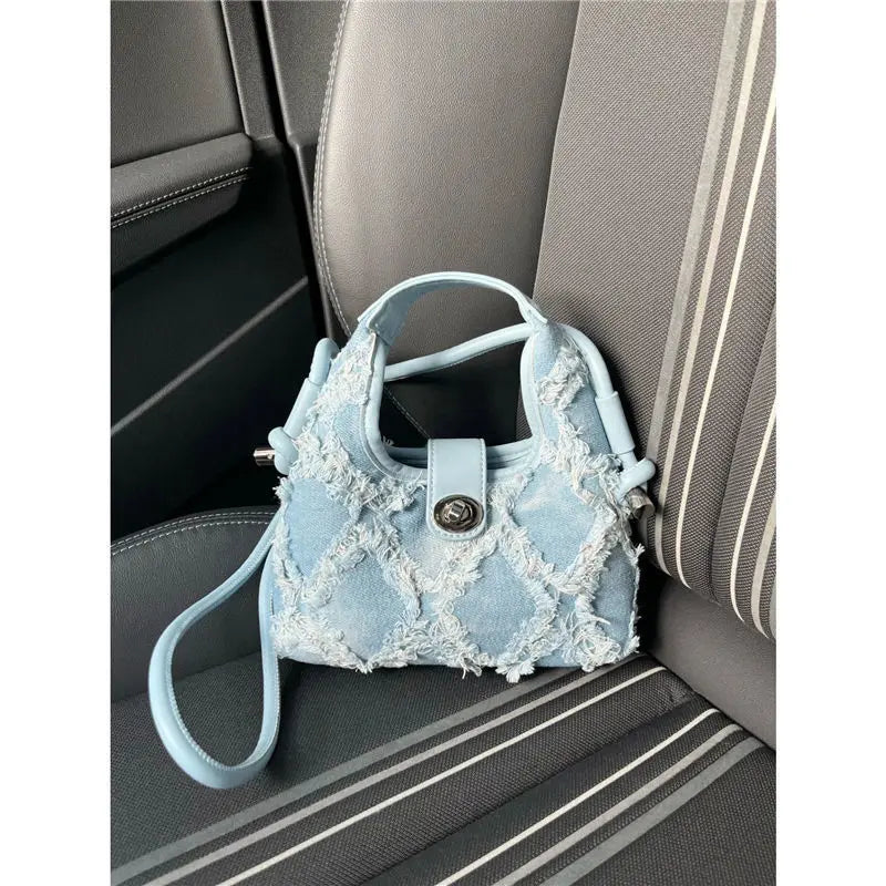 Vintage Denim Bag Bohemian Tassel Women Bag Crossbody Bag Retro Handbag