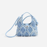 Vintage Denim Bag Bohemian Tassel Women Bag Crossbody Bag Retro Handbag