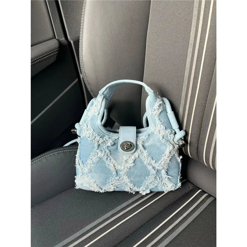 Vintage Denim Bag Bohemian Tassel Women Bag Crossbody Bag Retro Handbag