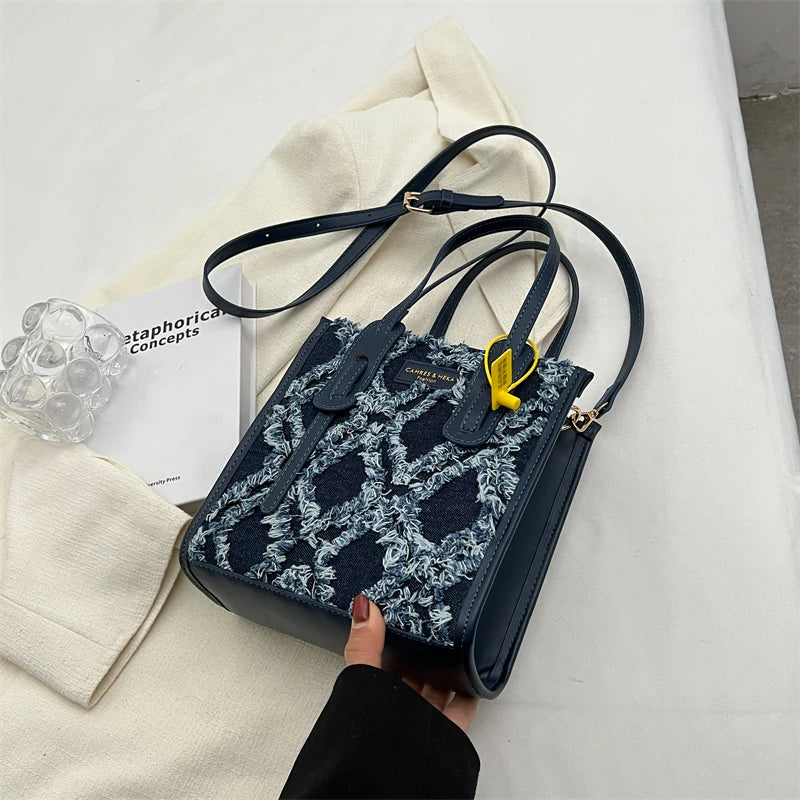 Vintage Denim Casual Totes Handbags and Purse Women Shoulder Crossbody Bags