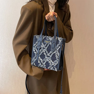 Vintage Denim Casual Totes Handbags and Purse Women Shoulder Crossbody Bags