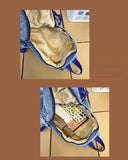 Vintage Denim Jean Women Backpacks Preppy Style Shoulder Bags