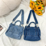 Vintage Denim Shoulder HandBag Travel Shopping Bag Cross Body