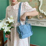Vintage Denim Shoulder HandBag Travel Shopping Bag Cross Body