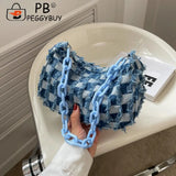 Vintage Denim Women Shoulder Bag Small Tote Female Travel Underarm Handle