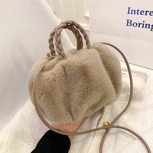 Vintage Plush Shoulder Crossbody Bag Winter Furry Shopper Totes Handbag