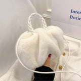 Vintage Plush Shoulder Crossbody Bag Winter Furry Shopper Totes Handbag