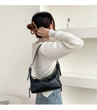 Vintage Small Shoulder Bag Soft Pu Leather Ladies Underarm Bag