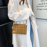Vintage Chocolate Shape Small Square Bag PU Leather Shoulder Crossbody Bags