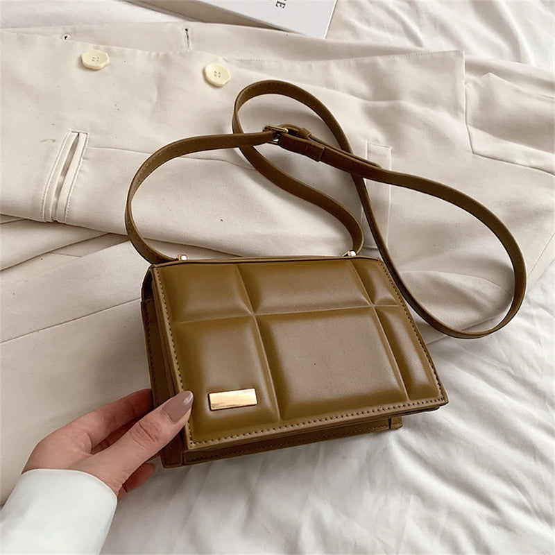Vintage Chocolate Shape Small Square Bag PU Leather Shoulder Crossbody Bags