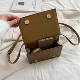 Vintage Chocolate Shape Small Square Bag PU Leather Shoulder Crossbody Bags